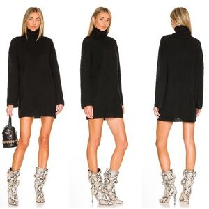 L’Academie Sable Sweater Dress in Black Size XL